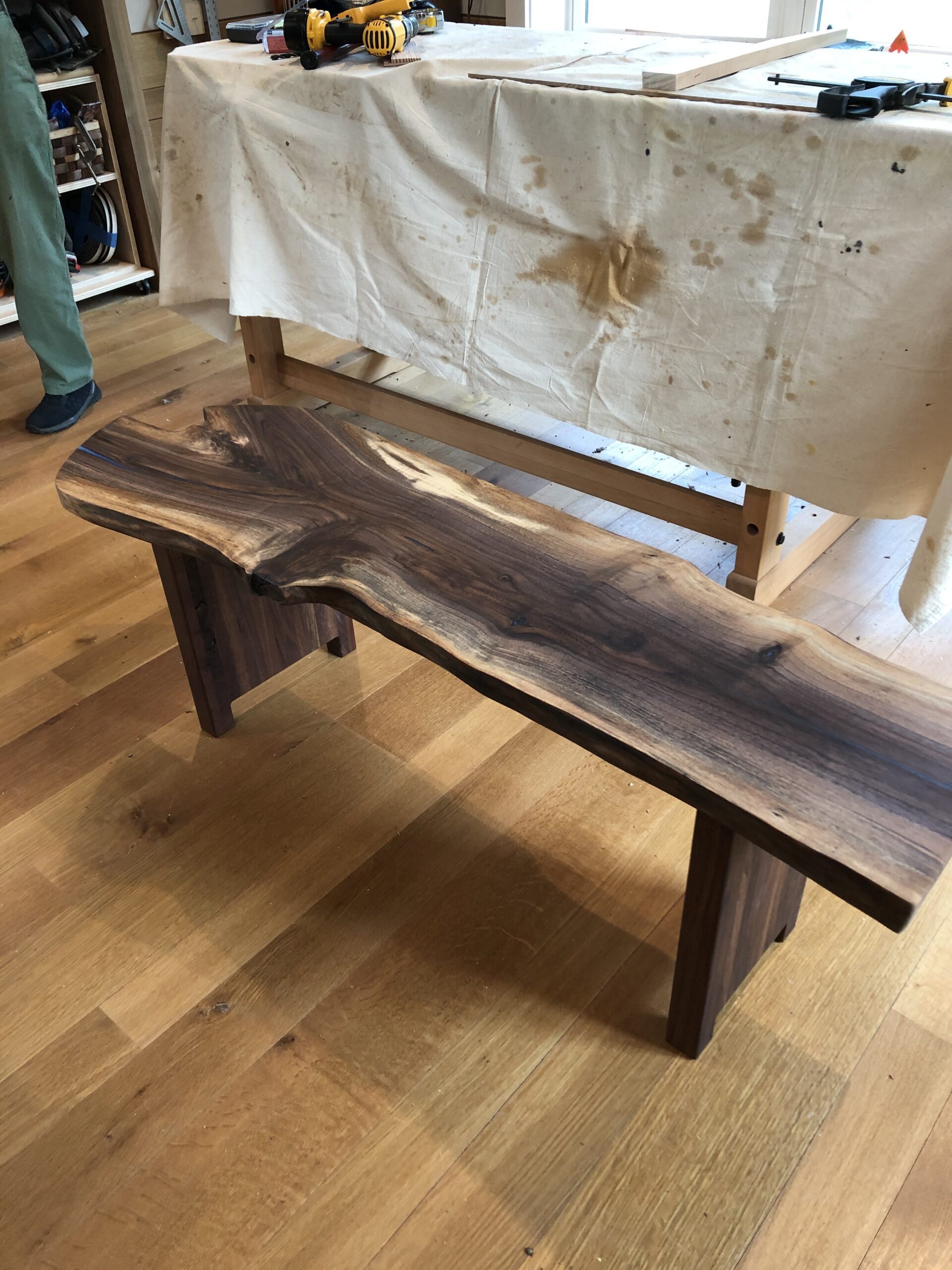 Live Edge Bench in Walnut